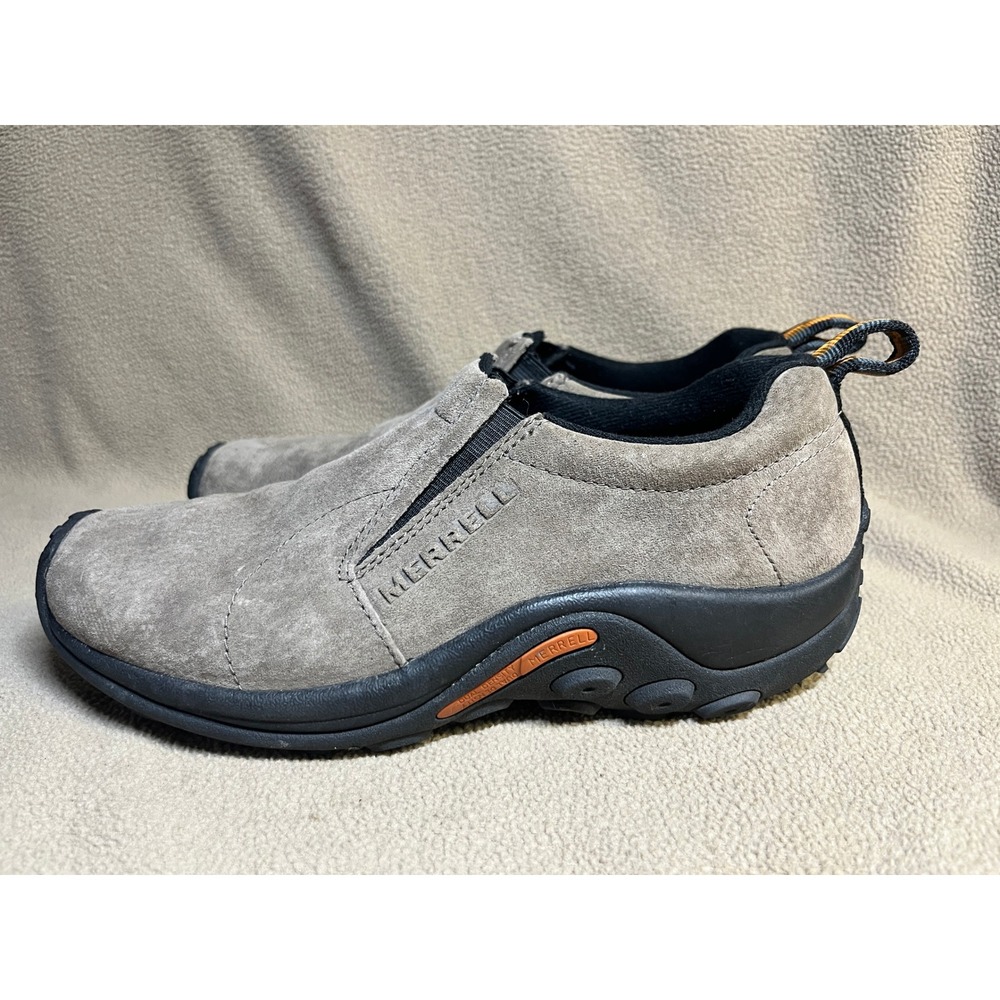 Merrell Jungle Moc Mens Suede Slip On Shoes Taupe Grey Casual Outdoor Comfort - Picture 2 of 16